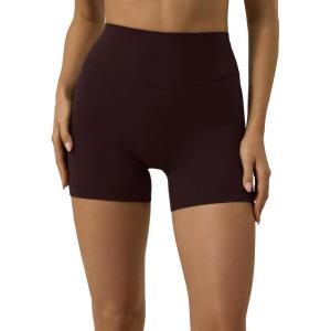 PAVOI ACTIVE Yoga Shorts for Women High Waisted Gym Shorts Buttery Soft Biker Workout Shorts 4″ & 6″ Compression Fit(Espresso)