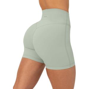 PAVOI ACTIVE Yoga Shorts for Women High Waisted Gym Shorts Buttery Soft Biker Workout Shorts 4″ & 6″ Compression Fit(Sage)