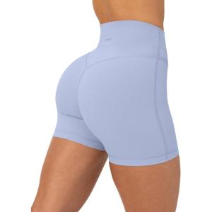 PAVOI ACTIVE Yoga Shorts for Women High Waisted Gym Shorts Buttery Soft Biker Workout Shorts 4″ & 6″ Compression Fit(Seabreeze)