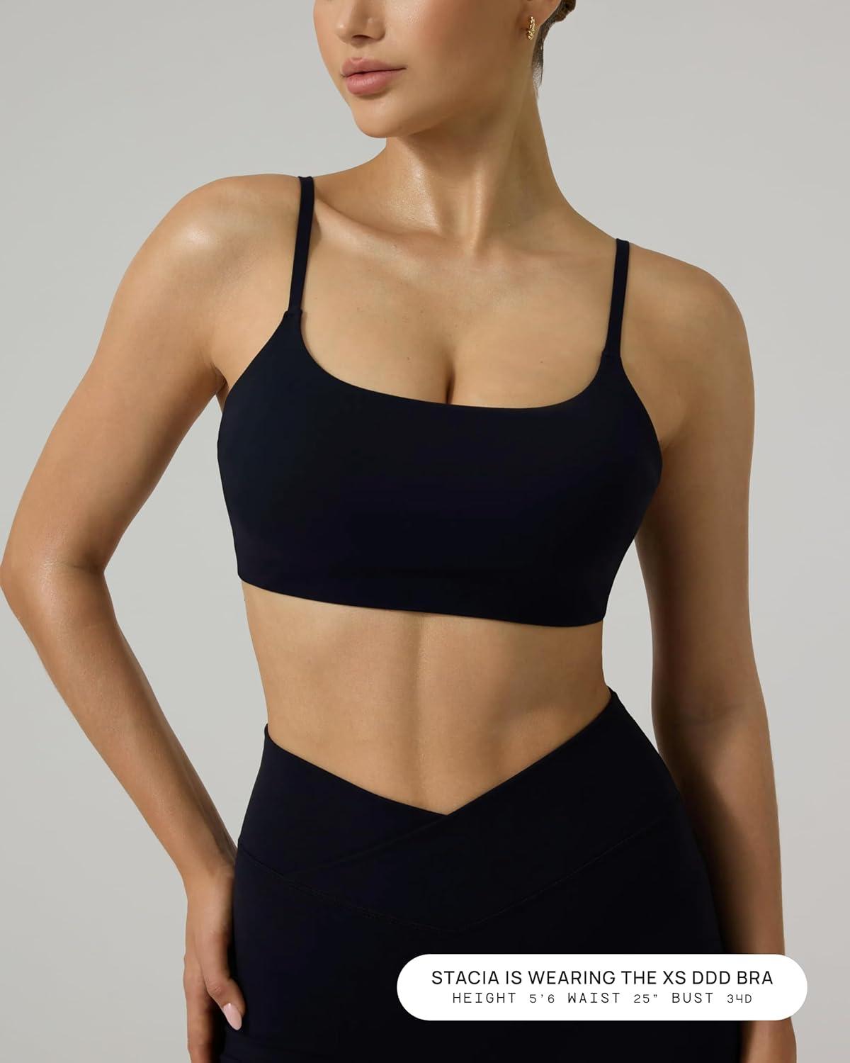 image:imagePAVOI ACTIVE Low Square Neck Sports Bra Adjustable Thin Straps Workout Square Neck Bra for Women Removable Pads FlexFlowBlack