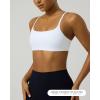 PAVOI ACTIVE Low Square Neck Sports Bra – Adjustable Thin Straps Workout Square Neck Bra for Women Removable Pads – FlexFlow(White)