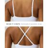 PAVOI ACTIVE Low Square Neck Sports Bra – Adjustable Thin Straps Workout Square Neck Bra for Women Removable Pads – FlexFlow(White)
