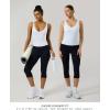 PAVOI ACTIVE Sports V Neck Tank Top for Women – Low V Front & Back Mid Support Cropped Tight Tank with Shelf Bra – FlexFlow(White)