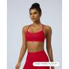 PAVOI ACTIVE Yoga Racerback Bras for Women – Buttery Soft Low Support Scoop Neck Y-Back Thin Strap Sports Bra – FlexFlow(Chilli Red)