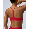 PAVOI ACTIVE Yoga Racerback Bras for Women – Buttery Soft Low Support Scoop Neck Y-Back Thin Strap Sports Bra – FlexFlow(Chilli Red)