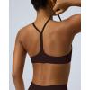 PAVOI ACTIVE Yoga Racerback Bras for Women – Buttery Soft Low Support Scoop Neck Y-Back Thin Strap Sports Bra – FlexFlow(Espresso)