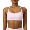 PAVOI ACTIVE Yoga Racerback Bras for Women – Buttery Soft Low Support Scoop Neck Y-Back Thin Strap Sports Bra – FlexFlow(Blossom Pink)