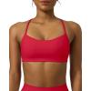 PAVOI ACTIVE Yoga Racerback Bras for Women – Buttery Soft Low Support Scoop Neck Y-Back Thin Strap Sports Bra – FlexFlow(Chilli Red)