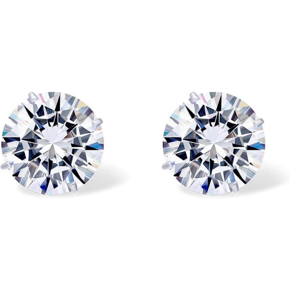 image:imagePAVOI 14K Real Gold Studs Moissanite Earrings for Women 024 Carat Round Lab Created Moissanite Stone Solid Gold Stud Earrings Men16CTPair 6mm