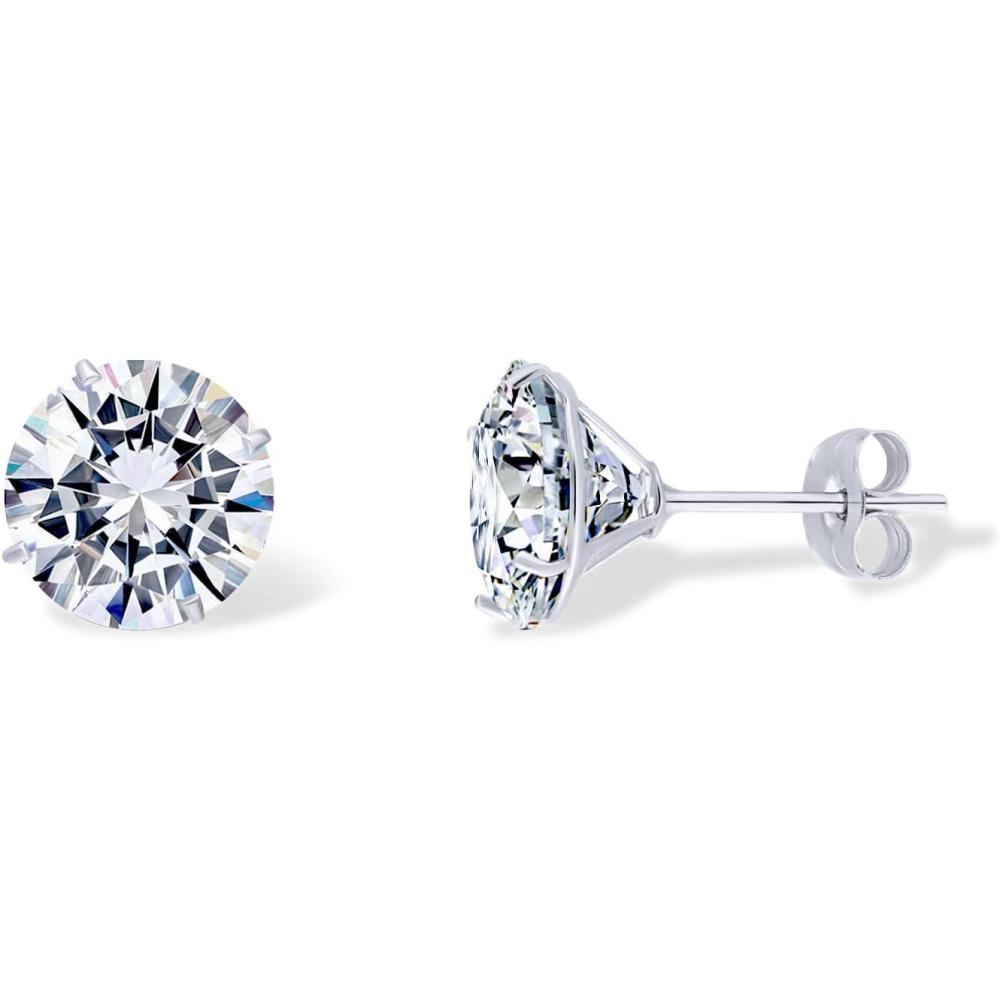 image:imagePAVOI 14K Real Gold Studs Moissanite Earrings for Women 024 Carat Round Lab Created Moissanite Stone Solid Gold Stud Earrings Men1CTPair 5mm