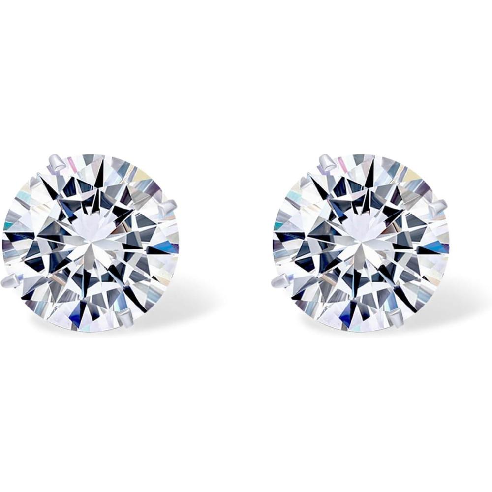 image:imagePAVOI 14K Real Gold Studs Moissanite Earrings for Women 024 Carat Round Lab Created Moissanite Stone Solid Gold Stud Earrings Men24CTPair 7mm