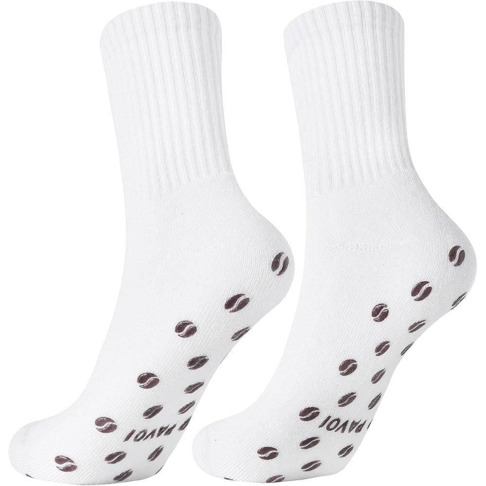 image:imagePAVOI ACTIVE Pilates Socks with Grips for Women One Size Non Slip QuarterCrew Grip Socks for Yoga Barre Bamboo BlendCoffee Bean