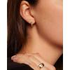 PAVOI 14K Gold Plated 925 Sterling Silver Cubic Zirconia Huggie Earrings | U-Shaped Snake Solitaire Small Round Huggie Stud Fashion Hoop Earrings for Women(White Gold)