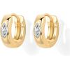 PAVOI 14K Gold Plated 925 Sterling Silver Cubic Zirconia Huggie Earrings | U-Shaped Snake Solitaire Small Round Huggie Stud Fashion Hoop Earrings for Women(Yellow Gold)
