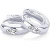 PAVOI 14K Gold Plated 925 Sterling Silver Cubic Zirconia Huggie Earrings | U-Shaped Snake Solitaire Small Round Huggie Stud Fashion Hoop Earrings for Women(White Gold)
