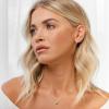 PAVOI 14K Gold Plated 925 Sterling Silver Cubic Zirconia Huggie Earrings | U-Shaped Snake Solitaire Small Round Huggie Stud Fashion Hoop Earrings for Women(Rose Gold)