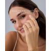 PAVOI 14K Gold Plated Solid 925 Sterling Silver CZ Simulated Diamond Stackable Ring Eternity Bands for Women(1-Pack White Gold)