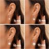 PAVOI Rhodium Plated 925 Sterling Silver Simulated Shell Pearl Earrings Leverback Dangle Studs(8mm)