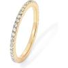 PAVOI 14K Gold Plated Solid 925 Sterling Silver CZ Simulated Diamond Stackable Ring Eternity Bands for Women(1-Pack Yellow Gold)