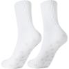 PAVOI ACTIVE Pilates Socks with Grips for Women – One Size Non Slip Quarter-Crew Grip Socks for Yoga, Barre – Bamboo Blend(Flower)