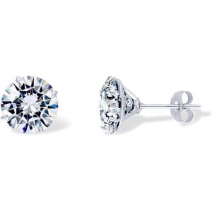 PAVOI 14K Real Gold Studs Moissanite Earrings for Women | 0.2-4 Carat Round Lab Created Moissanite Stone Solid Gold Stud Earrings Men(0.2CT/Pair – 3mm)