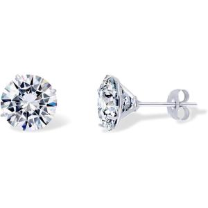 PAVOI 14K Real Gold Studs Moissanite Earrings for Women | 0.2-4 Carat Round Lab Created Moissanite Stone Solid Gold Stud Earrings Men(0.6CT/Pair – 4mm)