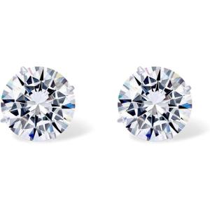 PAVOI 14K Real Gold Studs Moissanite Earrings for Women | 0.2-4 Carat Round Lab Created Moissanite Stone Solid Gold Stud Earrings Men(1.6CT/Pair – 6mm)