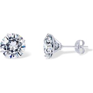 PAVOI 14K Real Gold Studs Moissanite Earrings for Women | 0.2-4 Carat Round Lab Created Moissanite Stone Solid Gold Stud Earrings Men(1CT/Pair – 5mm)