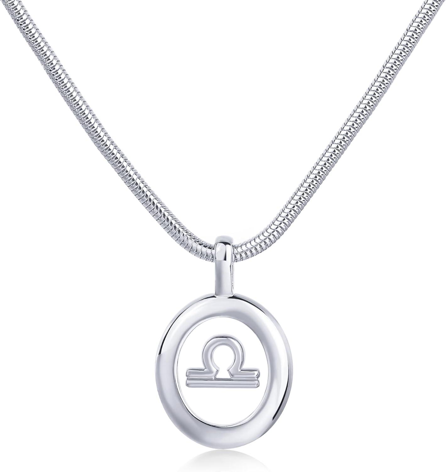 image:imagePAVOI 14K Gold Plated Unique Floating Astrology Pendant Necklace for Women Horoscope Charm Necklace Dainty Zodiac GiftsWhite Gold