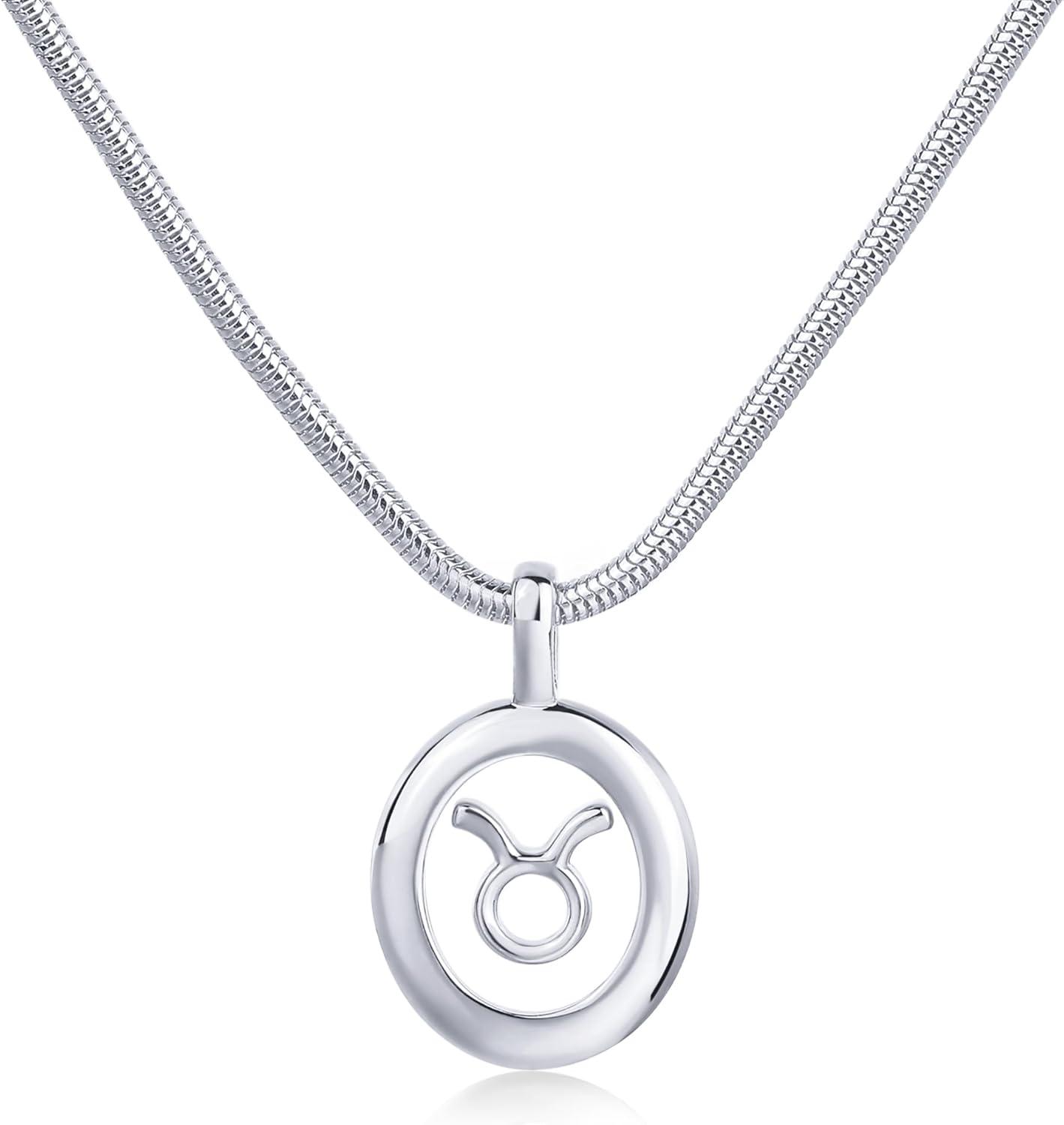 image:imagePAVOI 14K Gold Plated Unique Floating Astrology Pendant Necklace for Women Horoscope Charm Necklace Dainty Zodiac GiftsWhite Gold