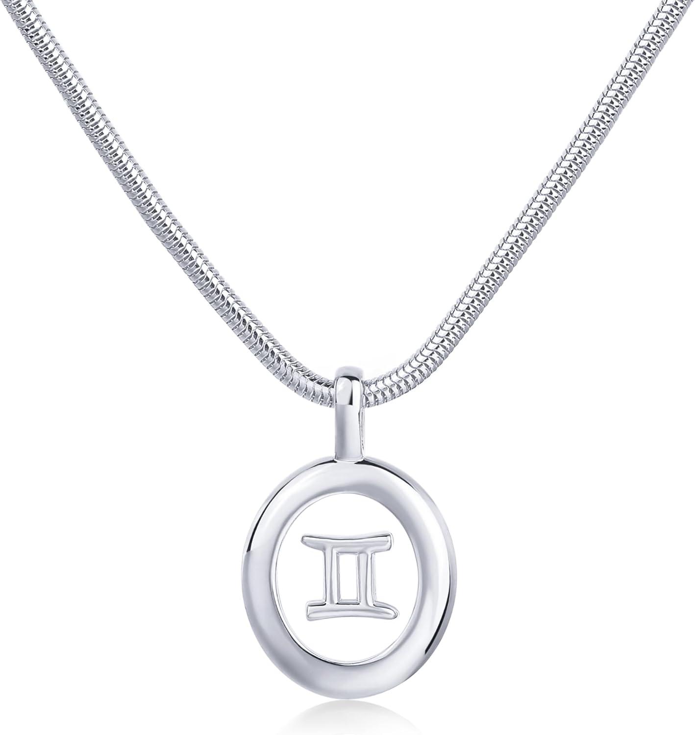 image:imagePAVOI 14K Gold Plated Unique Floating Astrology Pendant Necklace for Women Horoscope Charm Necklace Dainty Zodiac GiftsWhite Gold