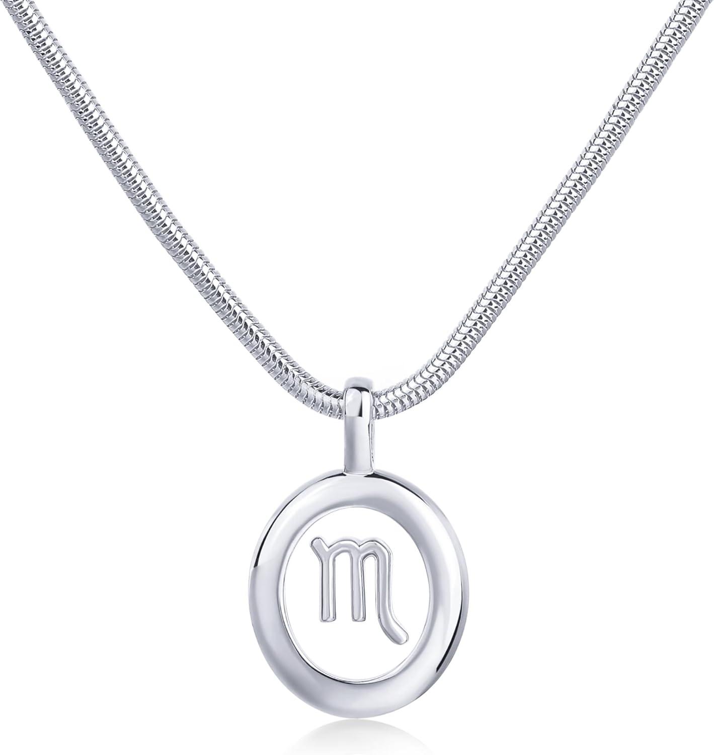 image:imagePAVOI 14K Gold Plated Unique Floating Astrology Pendant Necklace for Women Horoscope Charm Necklace Dainty Zodiac GiftsWhite Gold