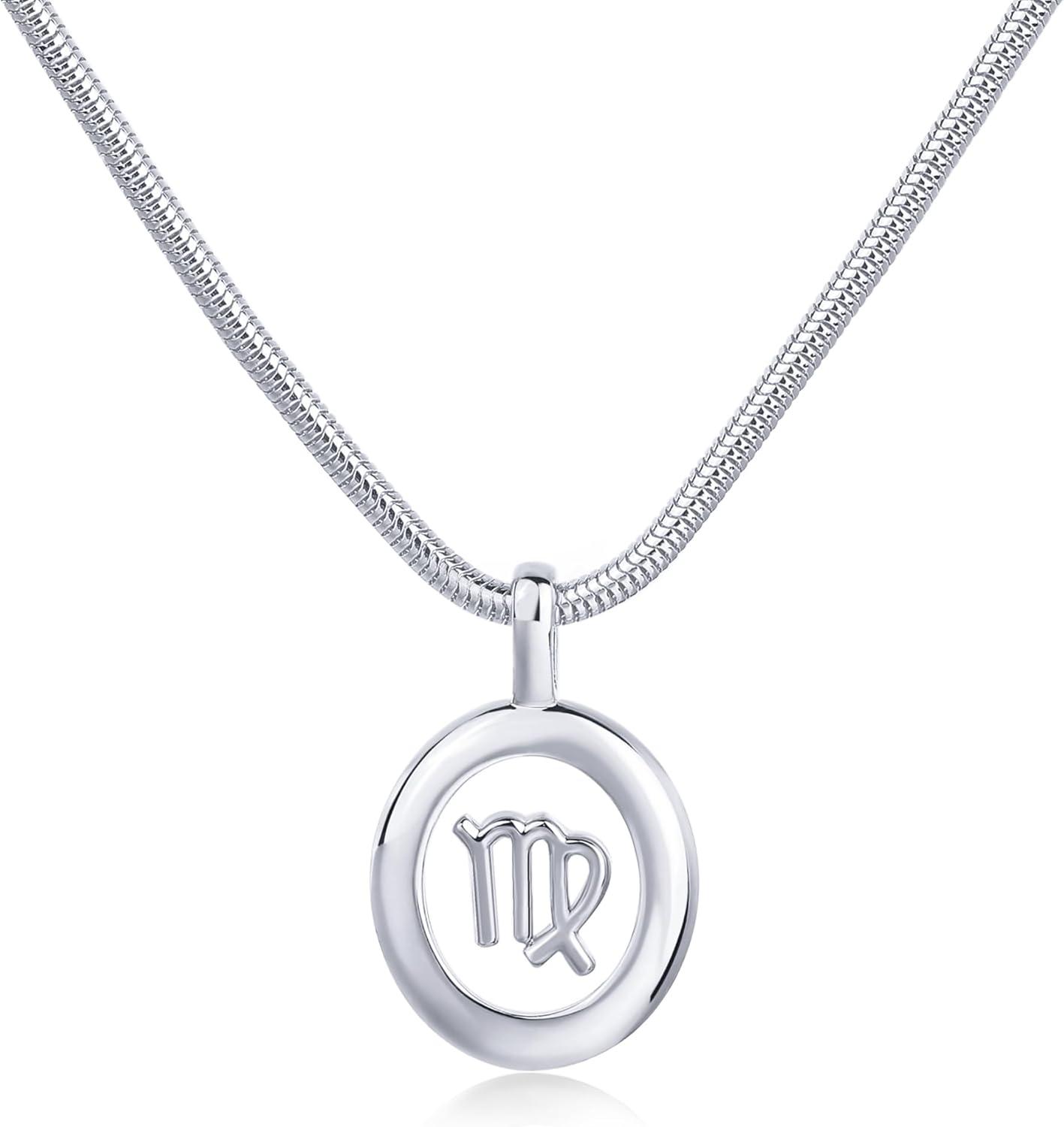 image:imagePAVOI 14K Gold Plated Unique Floating Astrology Pendant Necklace for Women Horoscope Charm Necklace Dainty Zodiac GiftsWhite Gold