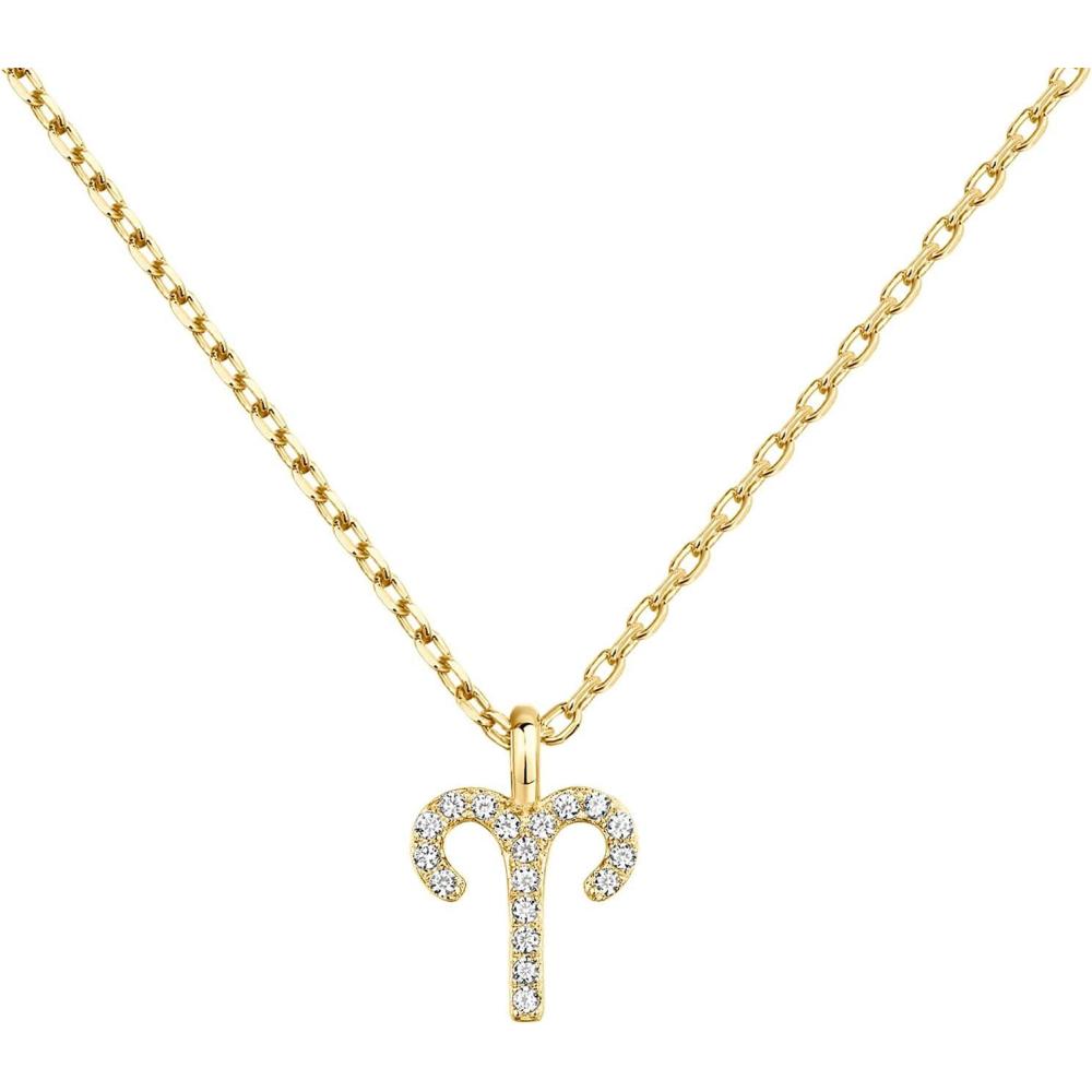 image:imagePAVOI 14K Gold Plated Cubic Zirconia Astrology Necklaces for Women Zodiac Pendant Jewelry Gifts Zodiac Sign Pendant NecklacesAries