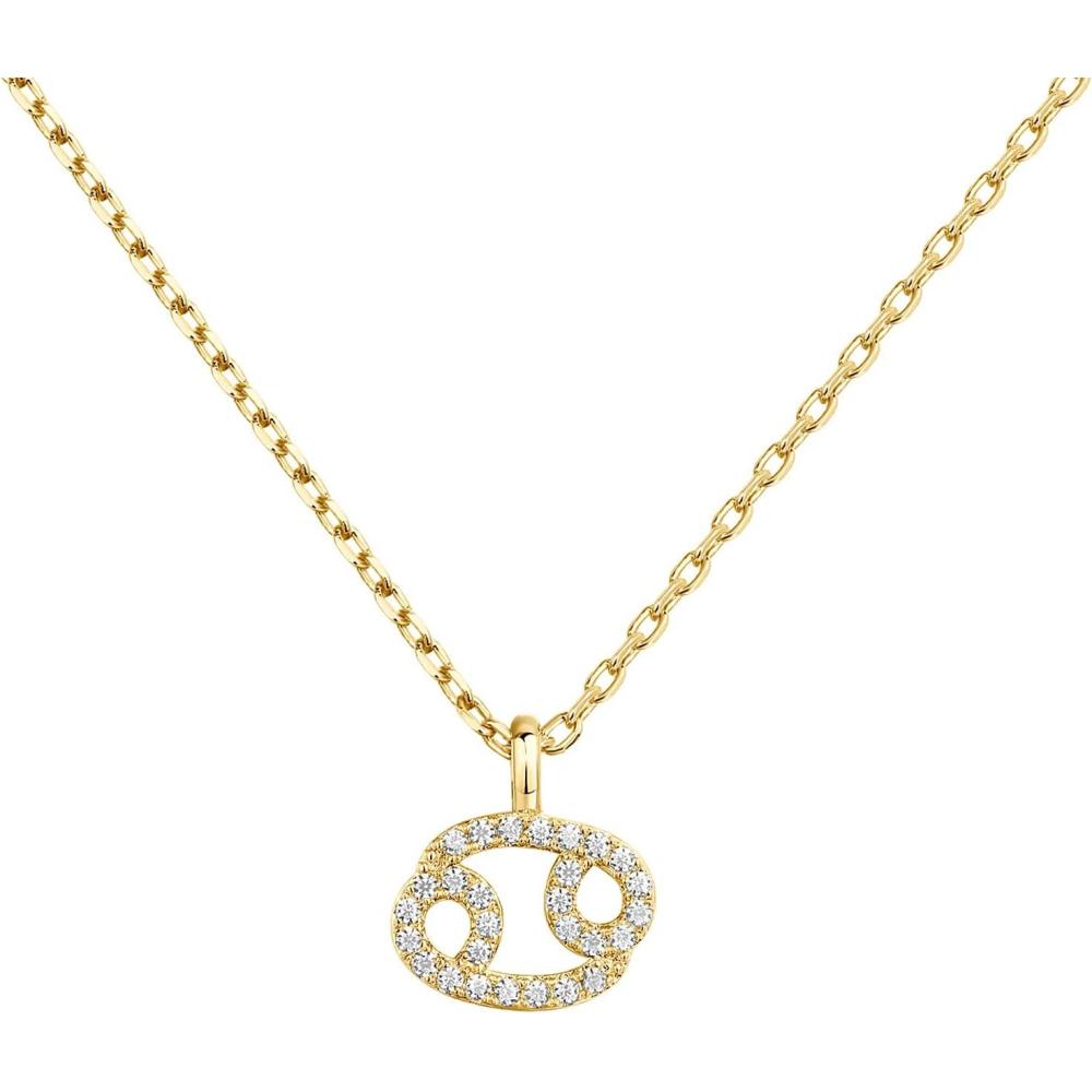 image:imagePAVOI 14K Gold Plated Cubic Zirconia Astrology Necklaces for Women Zodiac Pendant Jewelry Gifts Zodiac Sign Pendant NecklacesCancer