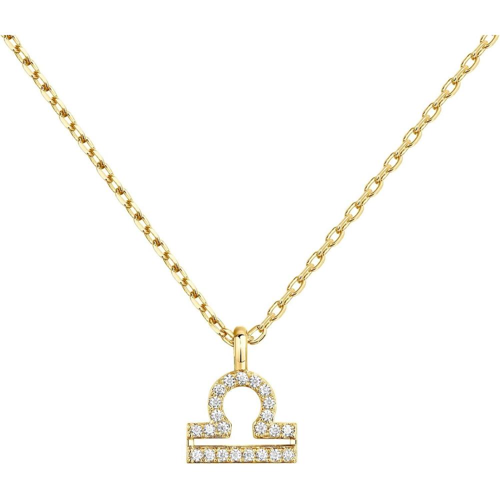 image:imagePAVOI 14K Gold Plated Cubic Zirconia Astrology Necklaces for Women Zodiac Pendant Jewelry Gifts Zodiac Sign Pendant NecklacesLibra