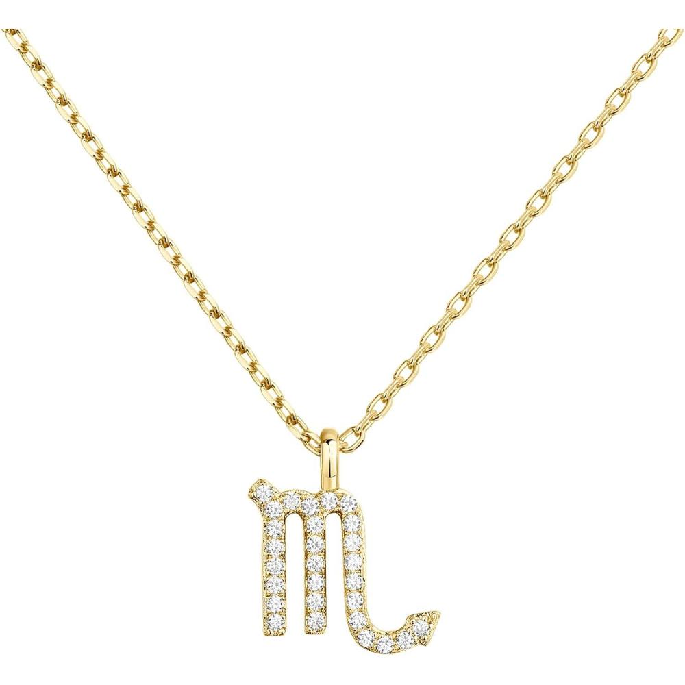 image:imagePAVOI 14K Gold Plated Cubic Zirconia Astrology Necklaces for Women Zodiac Pendant Jewelry Gifts Zodiac Sign Pendant NecklacesScorpio