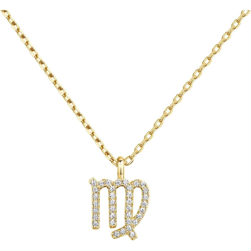 image:imagePAVOI 14K Gold Plated Cubic Zirconia Astrology Necklaces for Women Zodiac Pendant Jewelry Gifts Zodiac Sign Pendant NecklacesVirgo