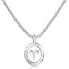 PAVOI 14K Gold Plated Unique Floating Astrology Pendant Necklace for Women – Horoscope Charm Necklace – Dainty Zodiac Gifts(White Gold)