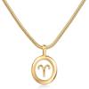 PAVOI 14K Gold Plated Unique Floating Astrology Pendant Necklace for Women – Horoscope Charm Necklace – Dainty Zodiac Gifts(Yellow Gold)