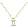 PAVOI 14K Gold Plated Cubic Zirconia Astrology Necklaces for Women – Zodiac Pendant Jewelry Gifts – Zodiac Sign Pendant Necklaces(Gemini)