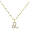PAVOI 14K Gold Plated Cubic Zirconia Astrology Necklaces for Women – Zodiac Pendant Jewelry Gifts – Zodiac Sign Pendant Necklaces(Leo)