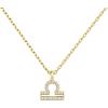 PAVOI 14K Gold Plated Cubic Zirconia Astrology Necklaces for Women – Zodiac Pendant Jewelry Gifts – Zodiac Sign Pendant Necklaces(Libra)