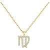 PAVOI 14K Gold Plated Cubic Zirconia Astrology Necklaces for Women – Zodiac Pendant Jewelry Gifts – Zodiac Sign Pendant Necklaces(Virgo)