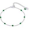 PAVOI 14K Gold Plated Enamel Beaded Bracelets for Women – Colorful Dainty Bead Bracelet – Boho Festival Black, Green, Pink, Turquoise, White Jewelry Gifts(Green)