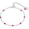 PAVOI 14K Gold Plated Enamel Beaded Bracelets for Women – Colorful Dainty Bead Bracelet – Boho Festival Black, Green, Pink, Turquoise, White Jewelry Gifts(Pink)