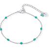 PAVOI 14K Gold Plated Enamel Beaded Bracelets for Women – Colorful Dainty Bead Bracelet – Boho Festival Black, Green, Pink, Turquoise, White Jewelry Gifts(Turquoise)