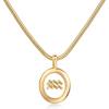 PAVOI 14K Gold Plated Unique Floating Astrology Pendant Necklace for Women – Horoscope Charm Necklace – Dainty Zodiac Gifts(Yellow Gold)