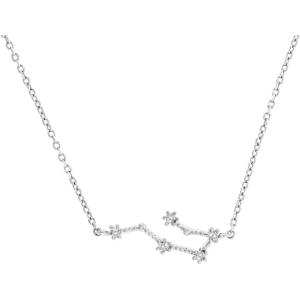 PAVOI 14K Gold Plated Astrology Constellation Horoscope Zodiac Necklace 16-18″(White Gold)