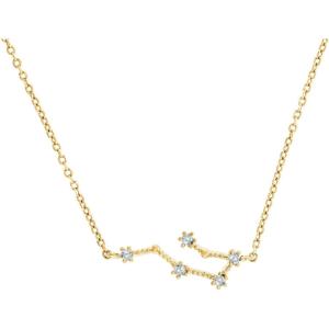 PAVOI 14K Gold Plated Astrology Constellation Horoscope Zodiac Necklace 16-18″(Yellow Gold)
